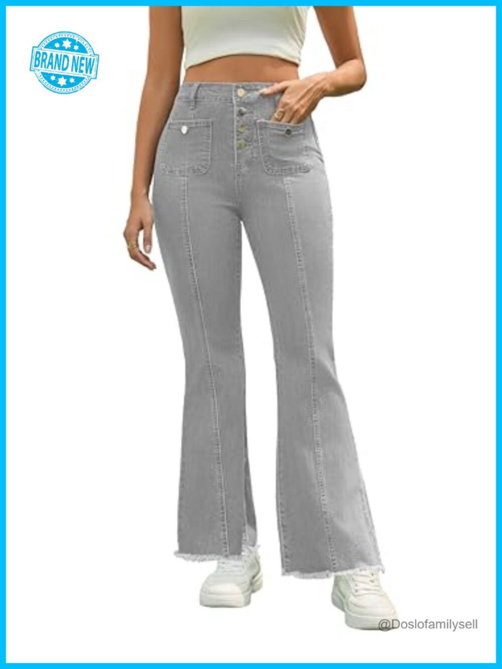High Waist Stretchy Flared Bell Bottom Long Jeans
